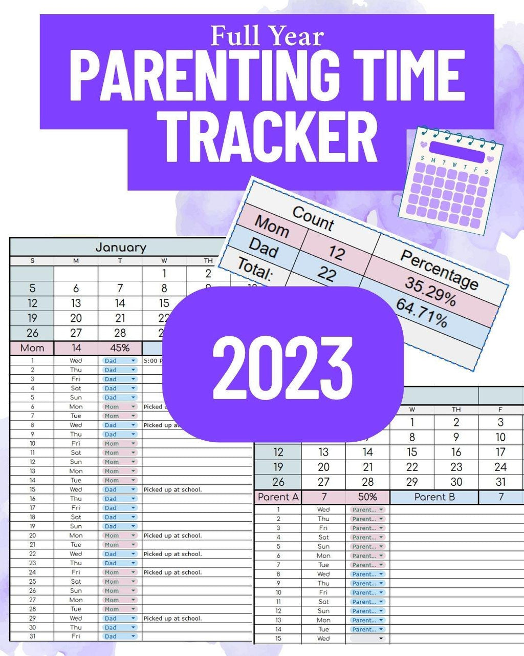 BYOB: Parenting Time Log 2023