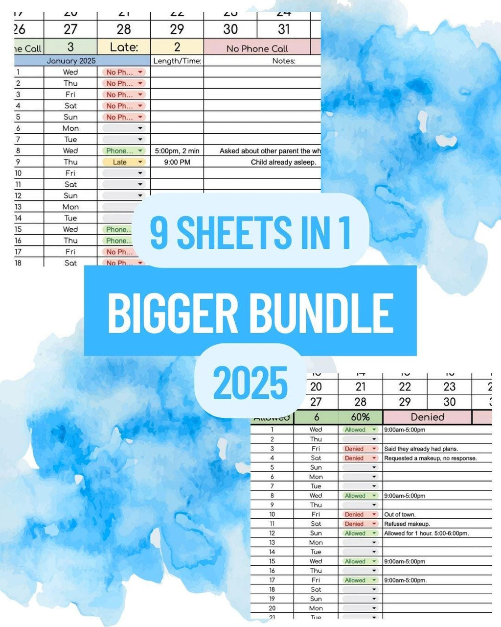 2025 Bigger Bundle 9 sheets in 1