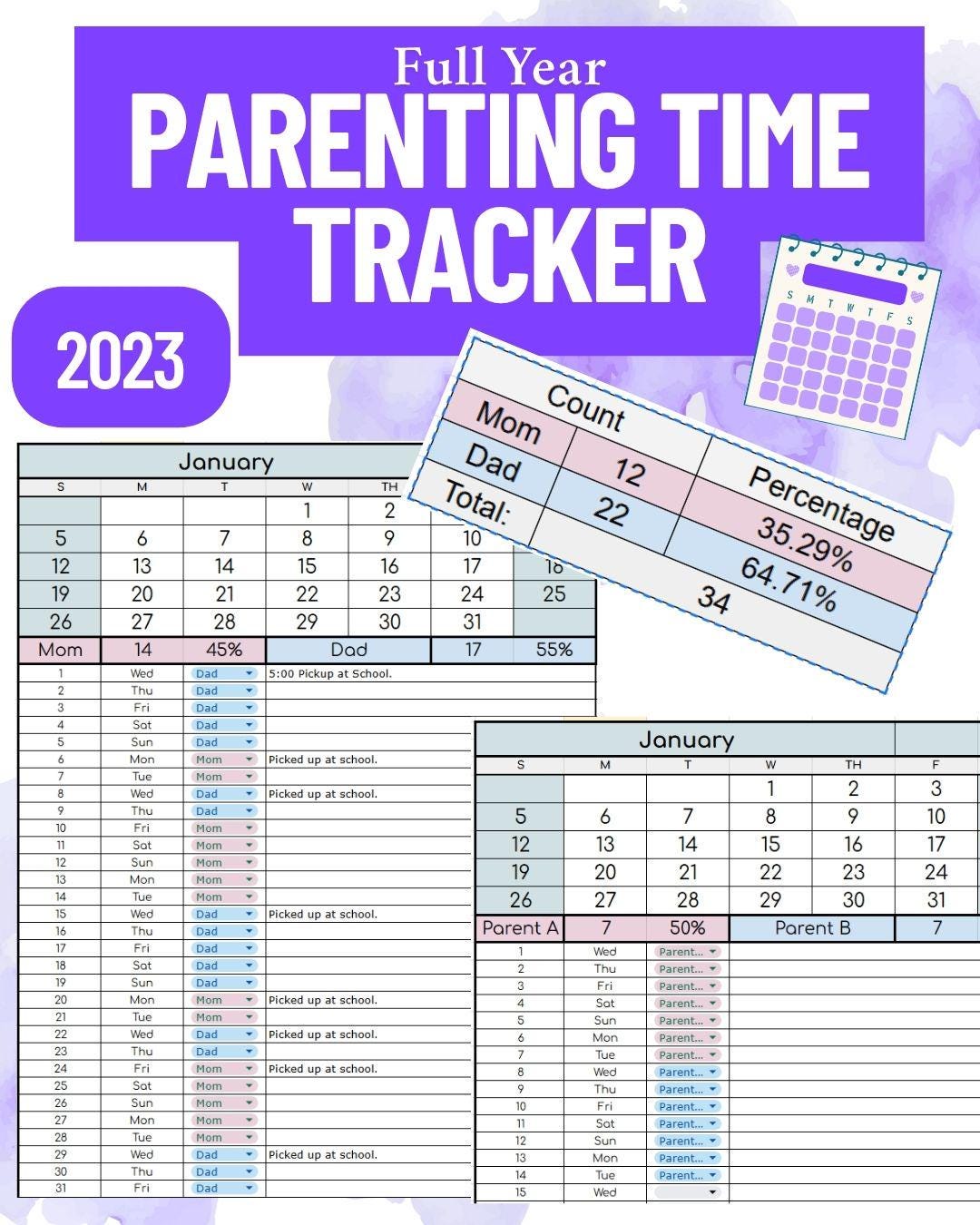 BYOB: Parenting Time Log 2023