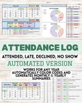 AUTOMATED Attendance Log with Monthly/Yearly Summary Sheets
