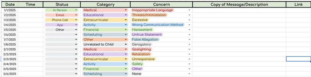 Communication Log Data Sheet- Works for Any Year!