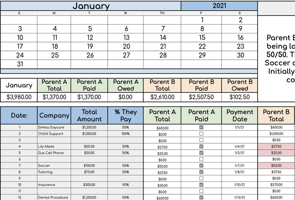 Automated Child Expenses