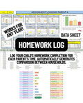 Homework Log Data Sheet