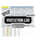 Visitation Log Data Sheet- Works for Any Year!