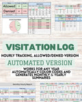 AUTOMATED Visitation Log with Monthly/Yearly Summary Sheets