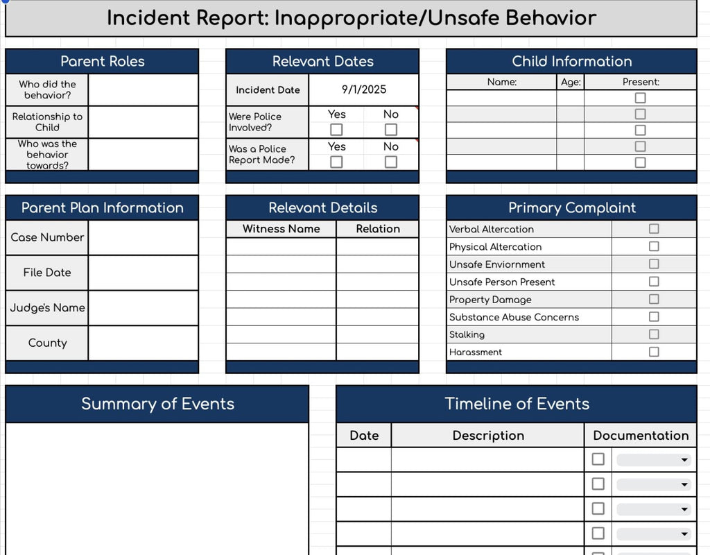 Incident Report BUNDLE (Data Sheet AND Templates)