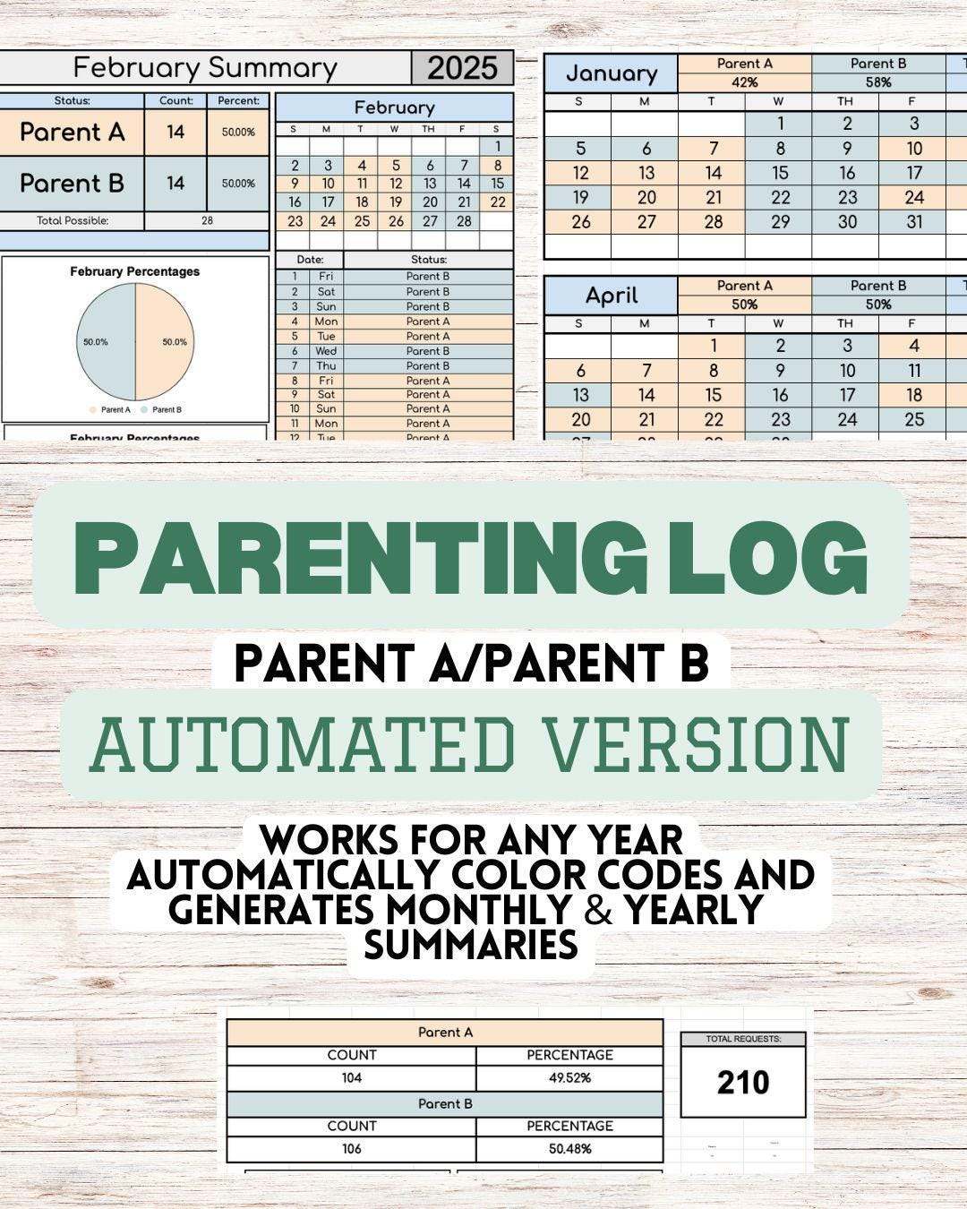Parenting Time & Custody Tracker – Parent A vs Parent B
