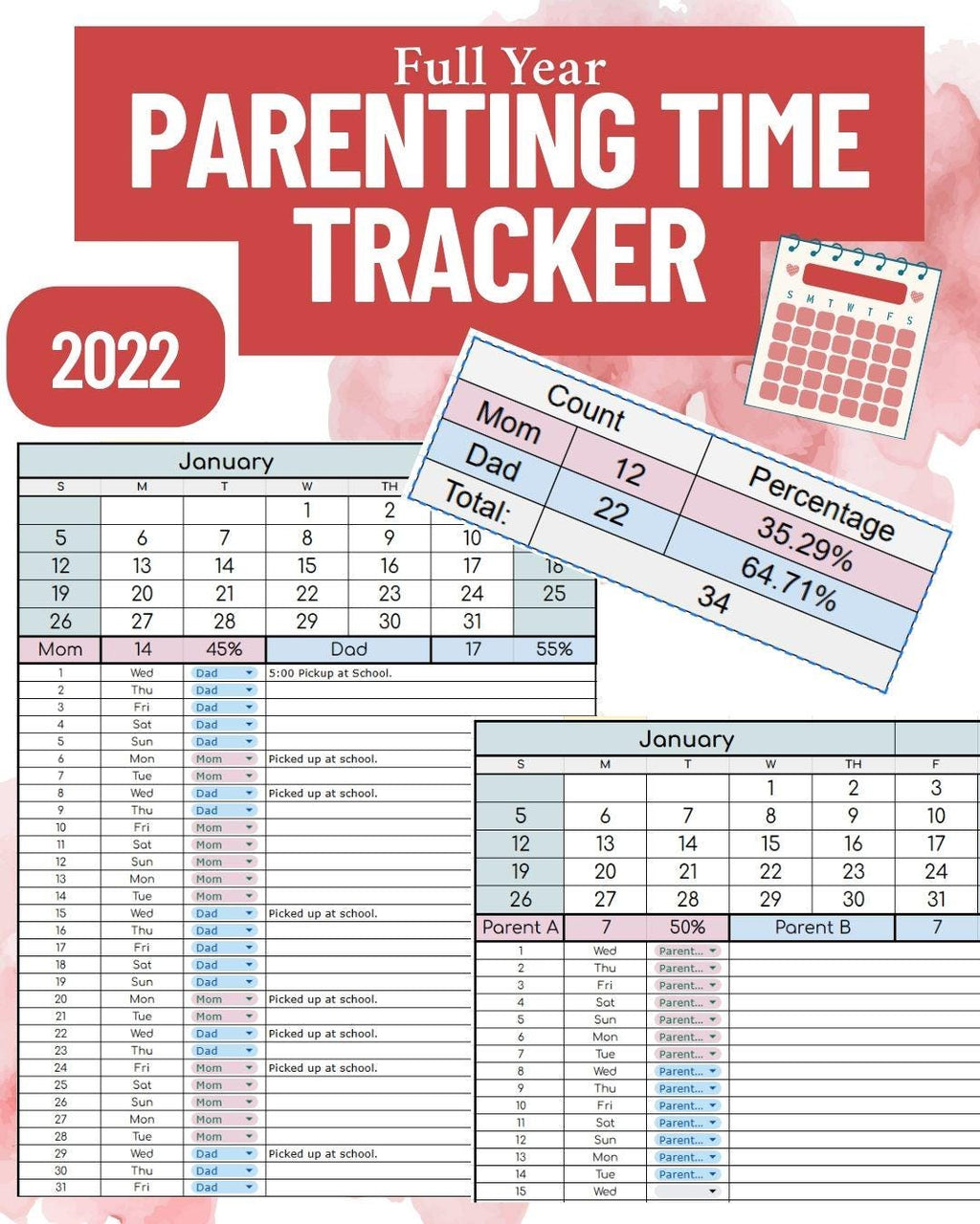 BYOB: Parenting Time Log 2022