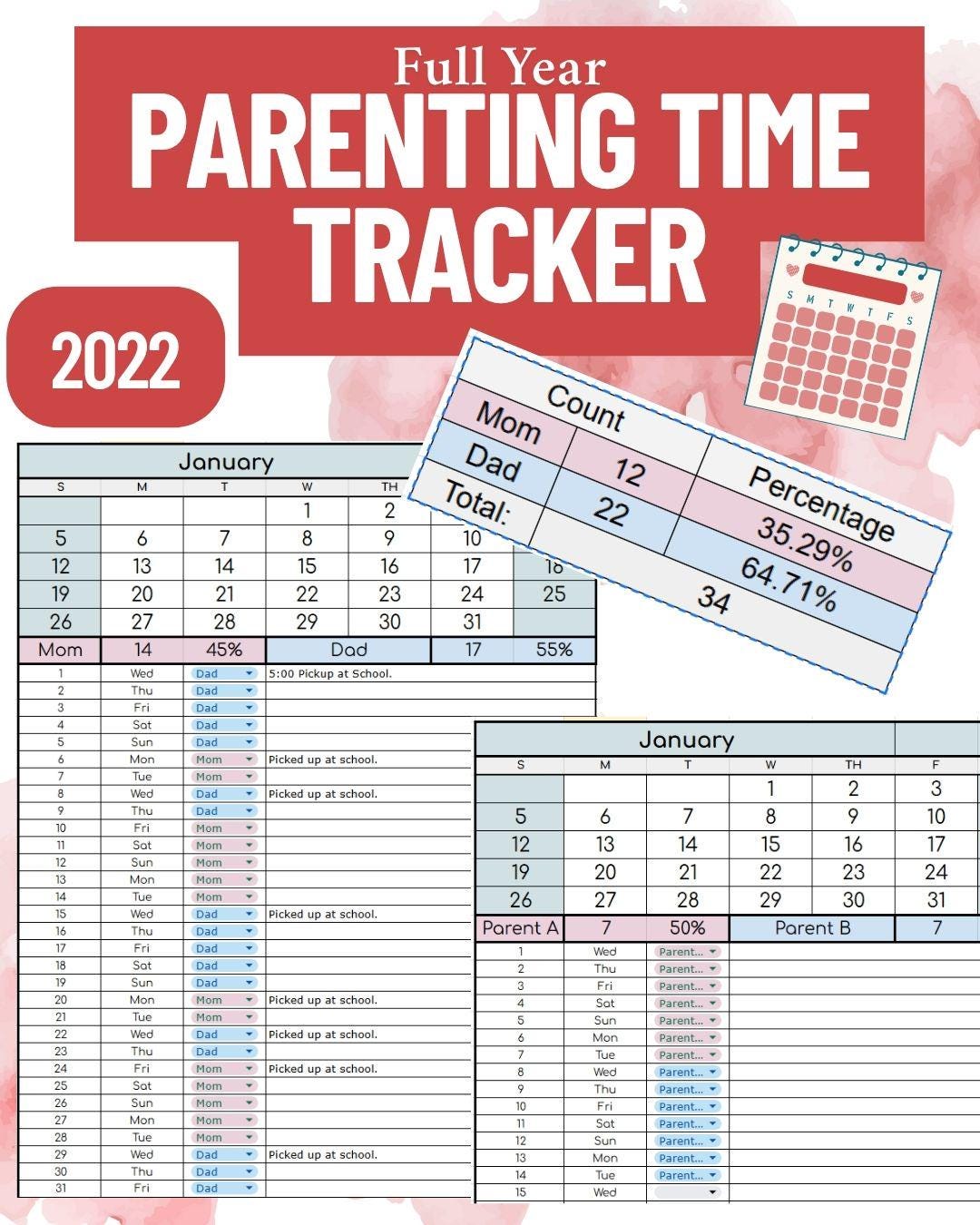 BYOB: Parenting Time Log 2022