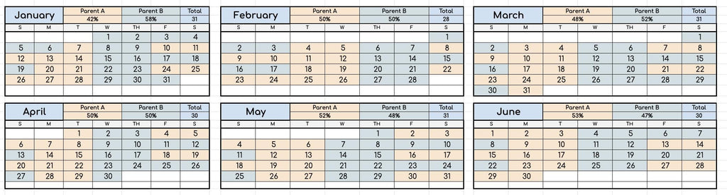 Parenting Time & Custody Tracker – Parent A vs Parent B
