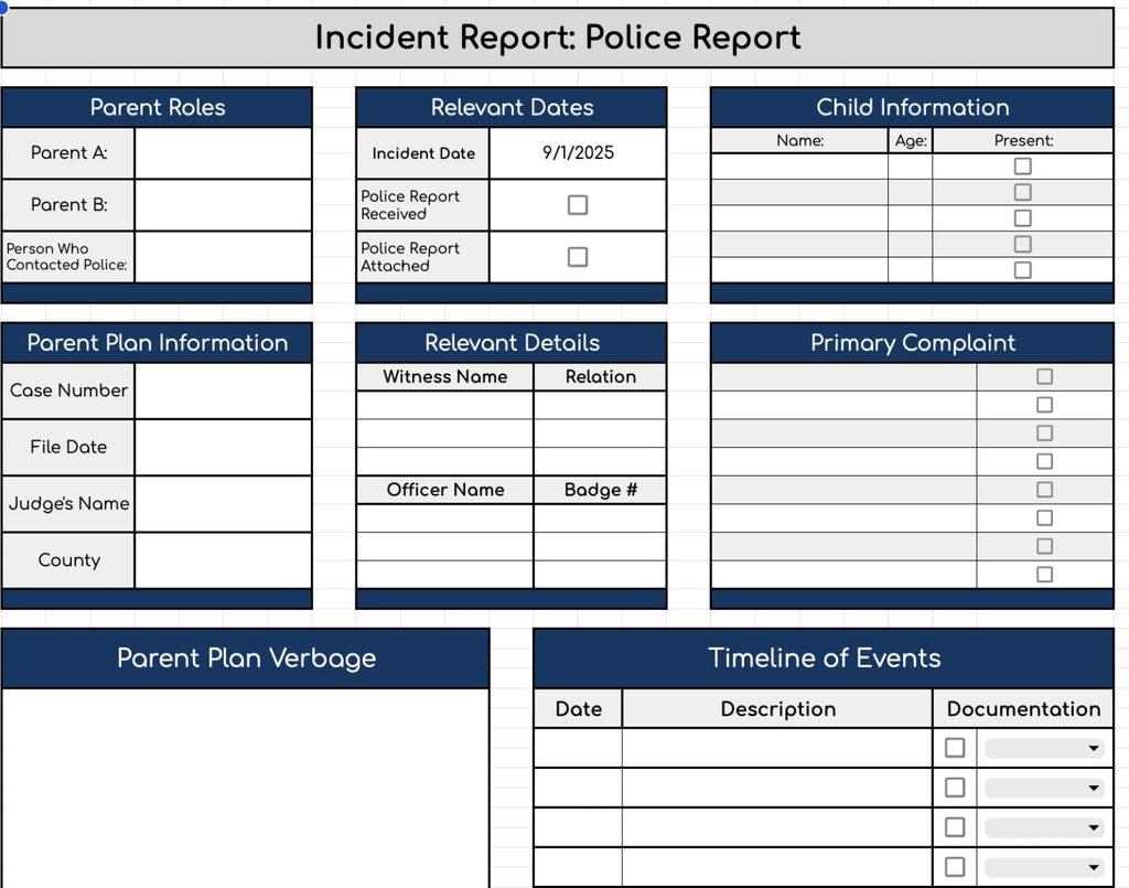 Incident Report BUNDLE (Data Sheet AND Templates)