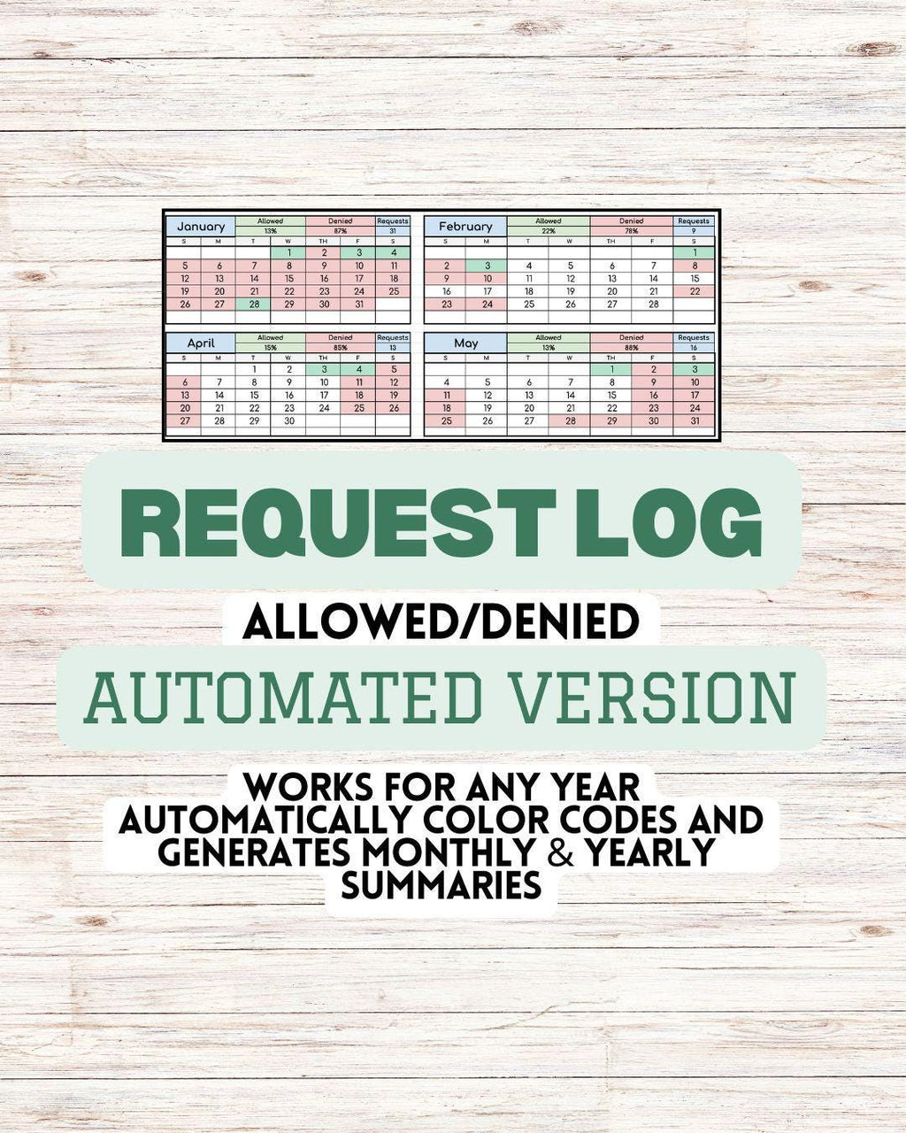 Coparenting Calendar: Auto-Color Coding, Monthly Summaries (Google Sheets Digital Download)