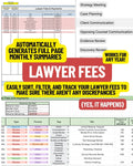 Lawyer Fees & Payments Tracker Spreadsheet
